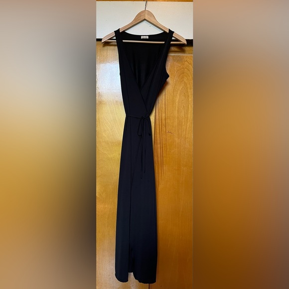 Calvin Klein Vintage Black Wrap Slip Dress - Picture 2 of 5